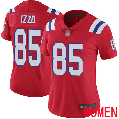 New England Patriots Football #85 Vapor Untouchable Limited Red Women Ryan Izzo Alternate NFL Jersey